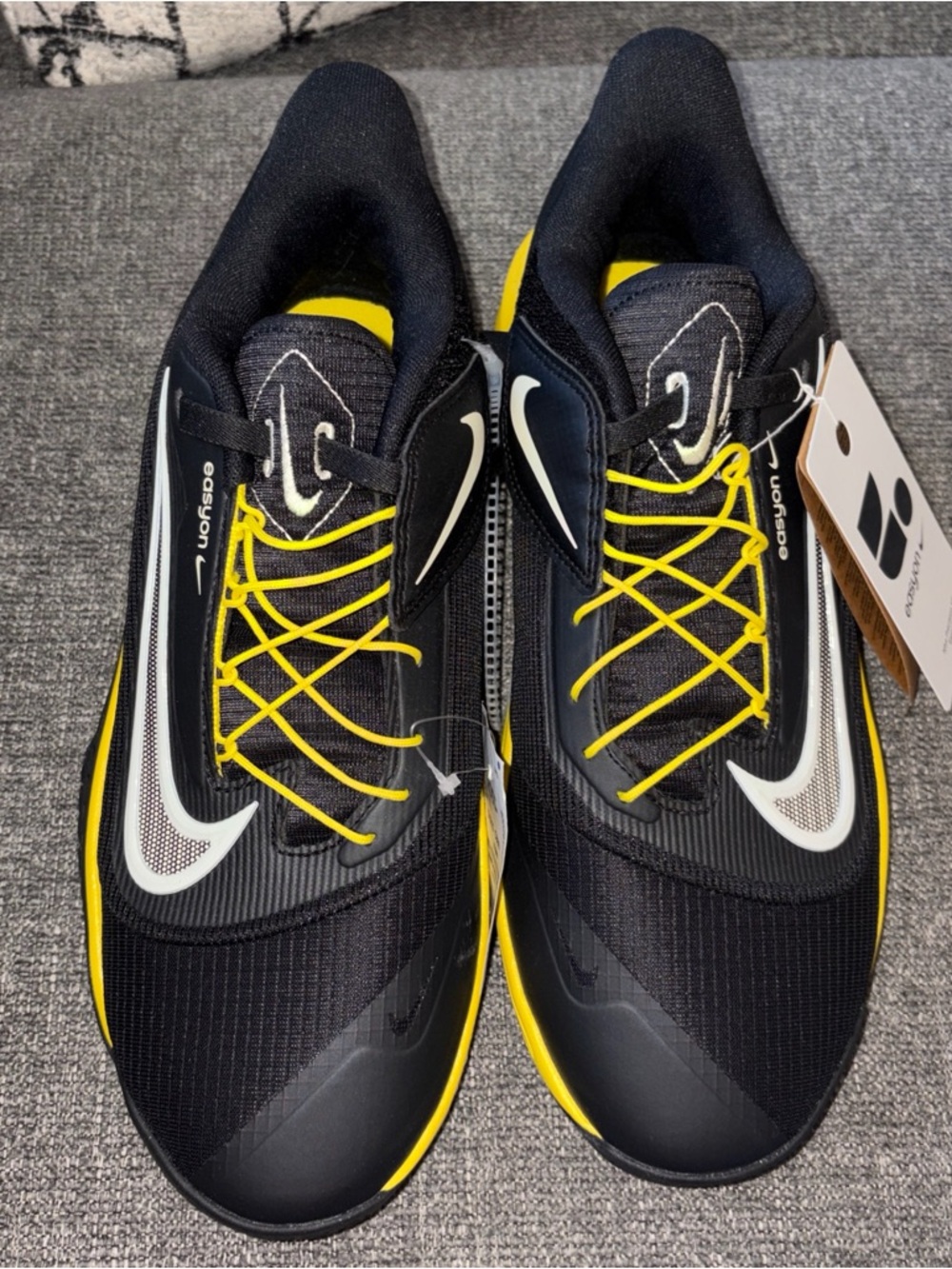 New Nike Precision 7 Lightening Black Shoes Yellow Accents & White size:11
